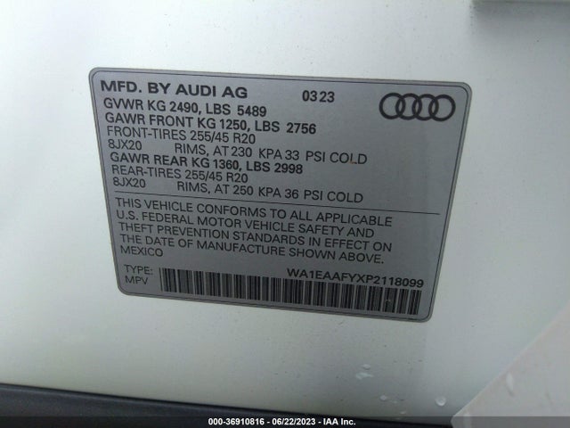 WA1EAAFYXP2118099 Audi Q5 S Line Premium Plus