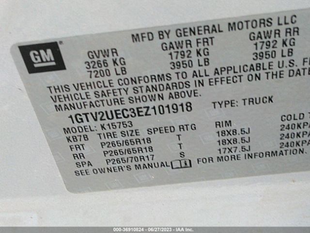 1GTV2UEC3EZ101918 GMC Sierra 1500 Sle