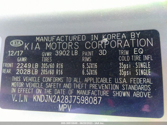 KNDJN2A28J7598087 KIA Soul Base
