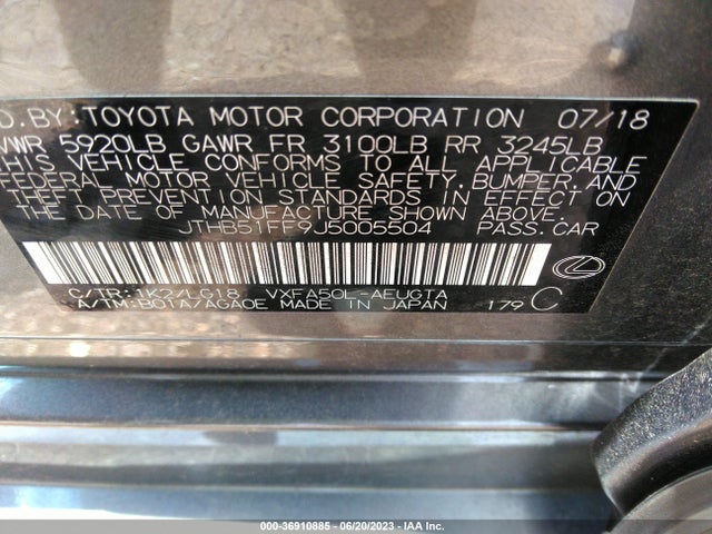 Lexus Ls Ls 500 2018 JTHB51FF9J5005504 Image 9