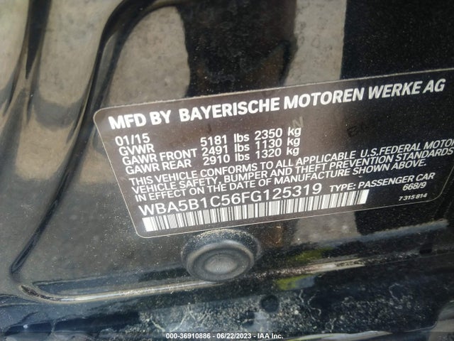 WBA5B1C56FG125319 BMW 5 Series 535i