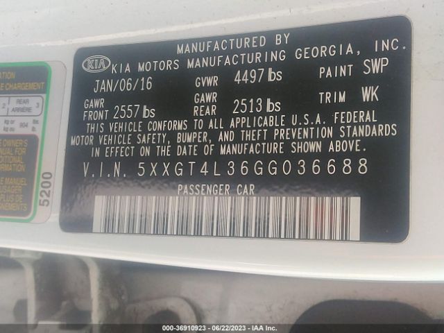 5XXGT4L36GG036688 KIA Optima Lx