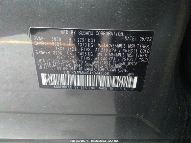 4S4WMAAD4N3441556 Subaru Ascent