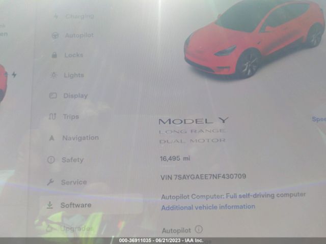 7SAYGAEE7NF430709 Tesla Model Y Long Range