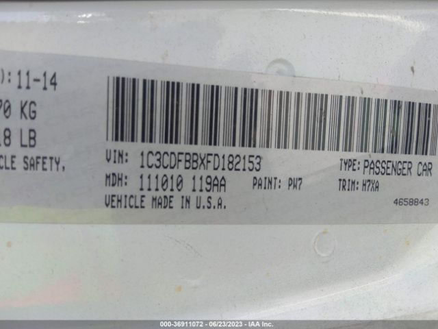 1C3CDFBBXFD182153 Dodge DART SXT