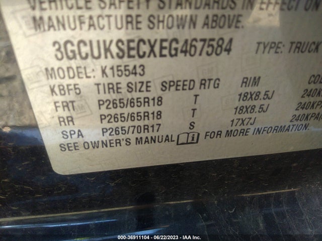 Chevrolet Silverado 1500 Ltz 2014 3GCUKSECXEG467584 Image 9
