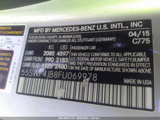 55SWF4JB8FU069978 Mercedes-Benz C-class C 300