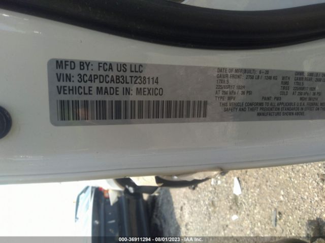 3C4PDCAB3LT238114 Dodge Journey Se Value