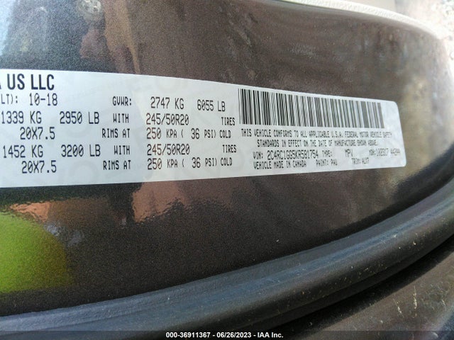 2C4RC1GG5KR581754 Chrysler Pacifica Limited