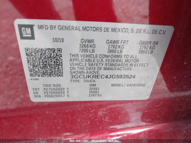 Chevrolet Silverado 1500 Lt 2018 3GCUKREC4JG593524 Image 9