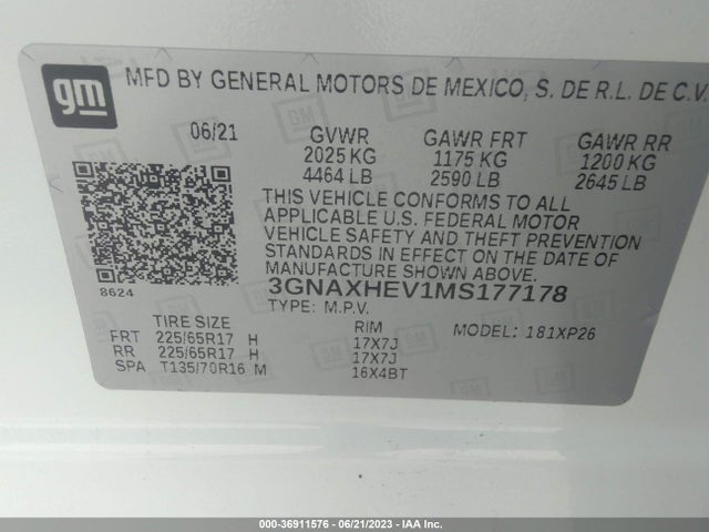 Chevrolet EQUINOX LS 2021 3GNAXHEV1MS177178 Image 9