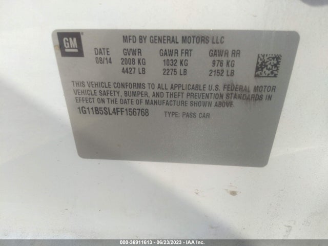 Chevrolet MALIBU LS 2015 1G11B5SL4FF156768 Image 9