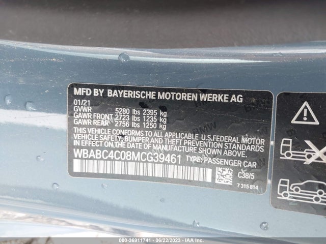 2021 BMW 8 Series, VIN: WBABC4C08MCG39461