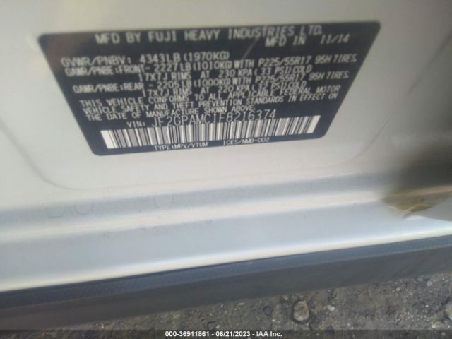 JF2GPAMC1F8216374 Subaru Xv Crosstrek Limited