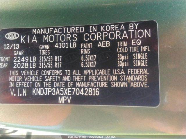 KNDJP3A5XE7042816 KIA SOUL +