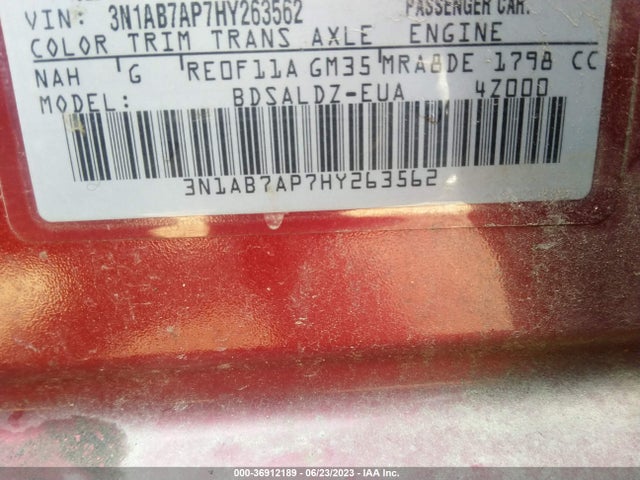 Nissan SENTRA SV 2017 3N1AB7AP7HY263562 Image 9