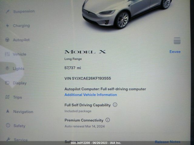 5YJXCAE26KF193555 Tesla MODEL X