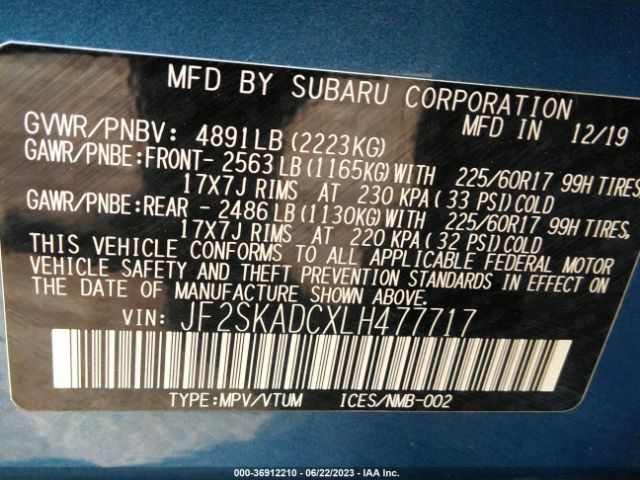 JF2SKADCXLH477717 Subaru Forester
