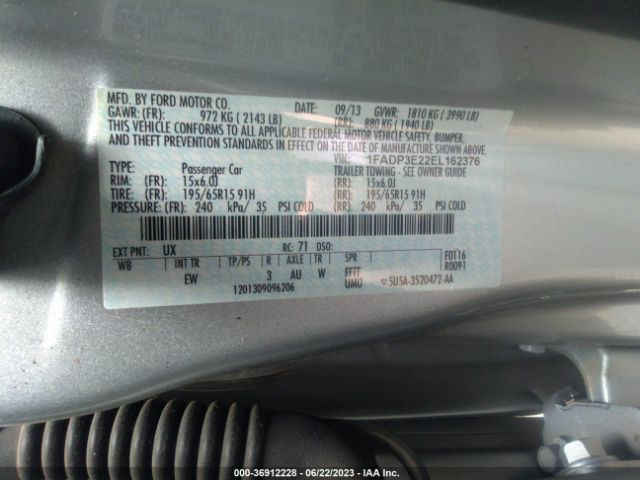 1FADP3E22EL162376 Ford FOCUS S