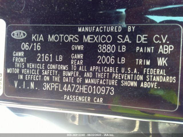 3KPFL4A72HE010973 KIA FORTE LX