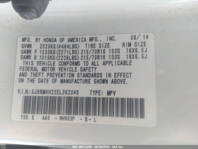 Honda CR-V LX 2014 5J6RM4H32EL092049 Image 9