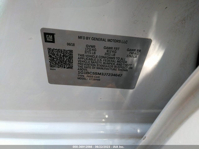 Chevrolet CRUZE LS 2018 1G1BC5SM3J7234647 Image 9