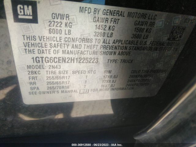 1GTG6CEN2H1225223 GMC Canyon 4wd Sle