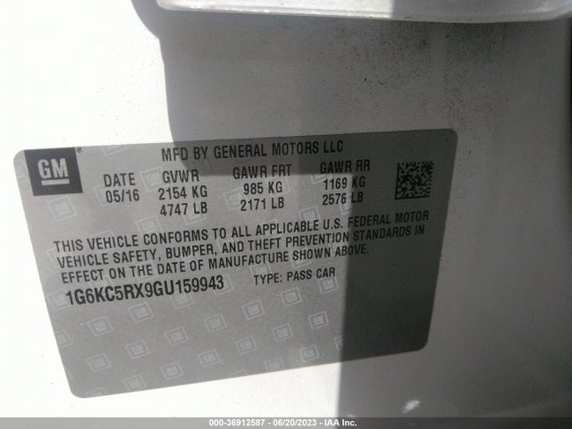 Cadillac Ct6 Sedan Luxury Rwd 2016 1G6KC5RX9GU159943 Image 9