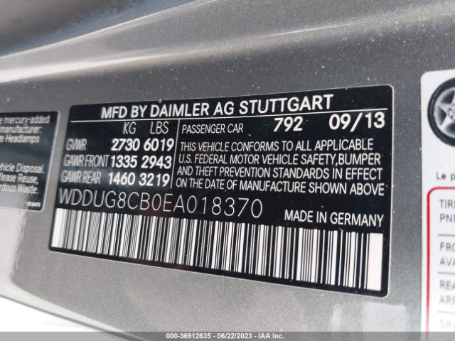 WDDUG8CB0EA018370 Mercedes-Benz S-class S 550