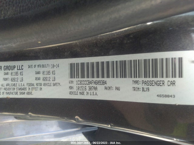 Chrysler 200 C 2015 1C3CCCCB4FN609384 Image 9