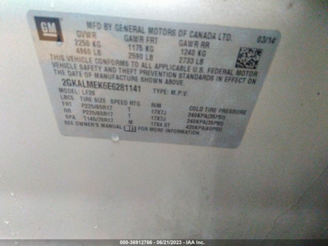 2GKALMEK6E6281141 GMC Terrain Sle