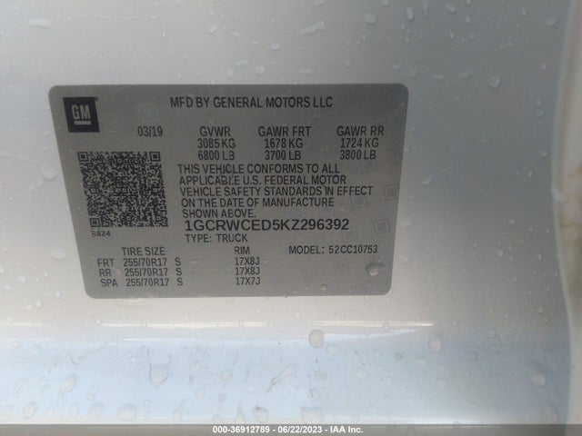 Chevrolet Silverado 1500 Lt 2019 1GCRWCED5KZ296392 Image 9