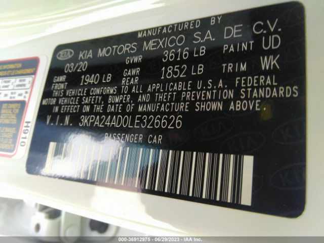 3KPA24AD0LE326626 KIA RIO LX