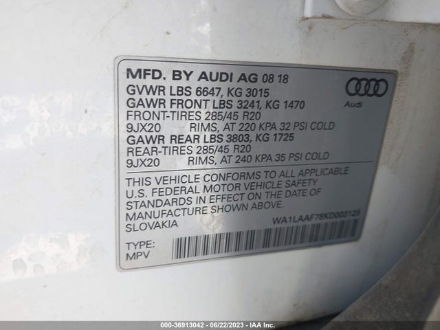 WA1LAAF78KD003125 Audi Q7 Premium Plus