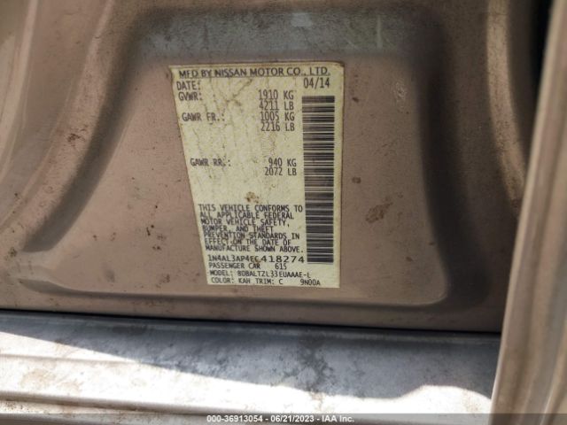 1N4AL3AP4EC418274 Nissan Altima 2.5 Sv