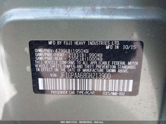 JF1GPAA68GH213900 Subaru Impreza Wagon 2.0i