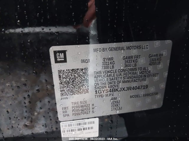 1GYS4BKJXJR404719 Cadillac Escalade Luxury
