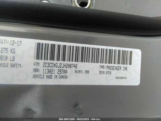 2C3CDXGJ2JH208746 Dodge Charger R/t Scat Pack