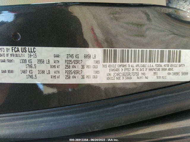 2C4RC1BG2GR173758 Chrysler Town & Country Touring