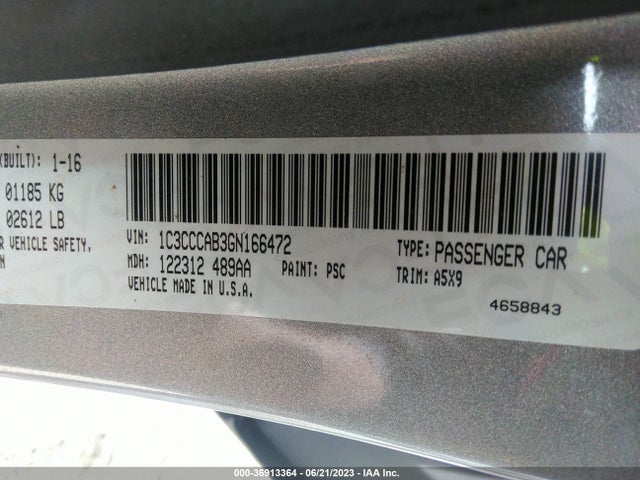 1C3CCCAB3GN166472 Chrysler 200 Limited