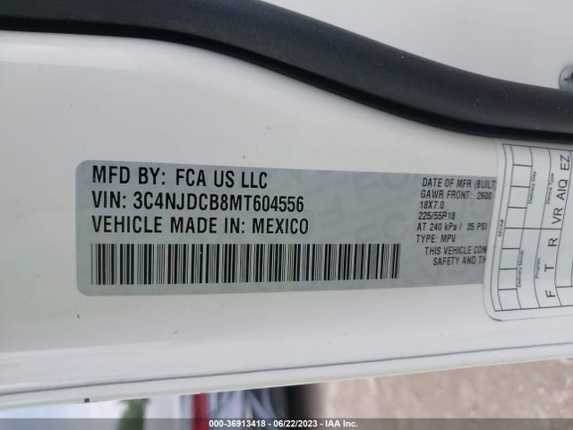 3C4NJDCB8MT604556 Jeep Compass Limited