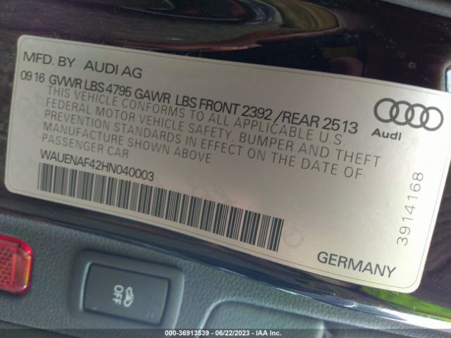 WAUENAF42HN040003 Audi A4 Premium Plus