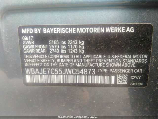 WBAJE7C55JWC54873 BMW 5 Series 540i Xdrive