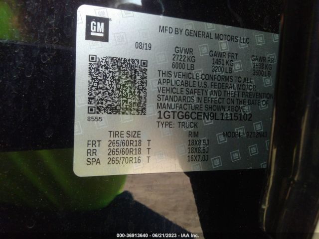 1GTG6CEN9L1115102 GMC Canyon 4wd Sle