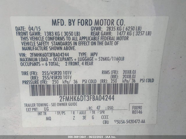 2015 Ford Flex, VIN: 2FMHK6DT3FBA04244