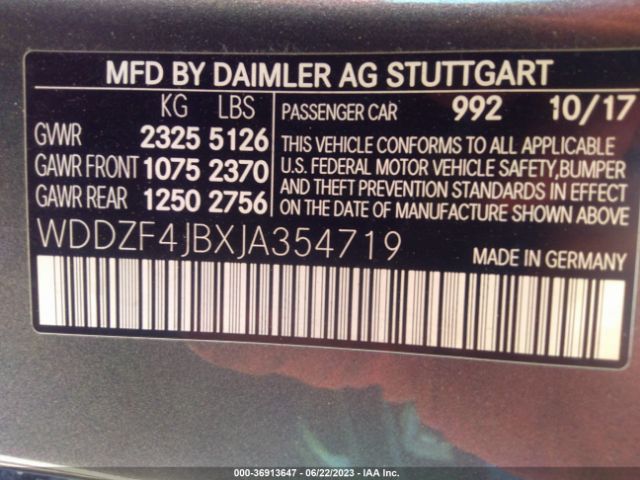 WDDZF4JBXJA354719 Mercedes-Benz E-class E 300
