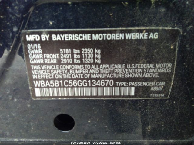 WBA5B1C56GG134670 BMW 5 Series 535i