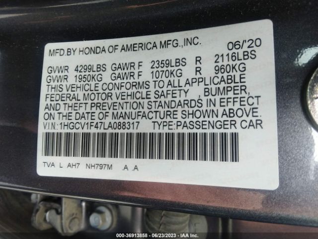1HGCV1F47LA088317 Honda Accord Sedan Ex