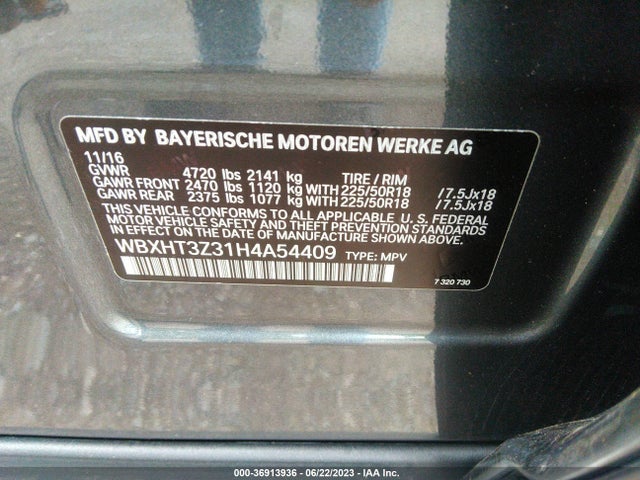 BMW X1 Xdrive28i 2017 WBXHT3Z31H4A54409 Image 9