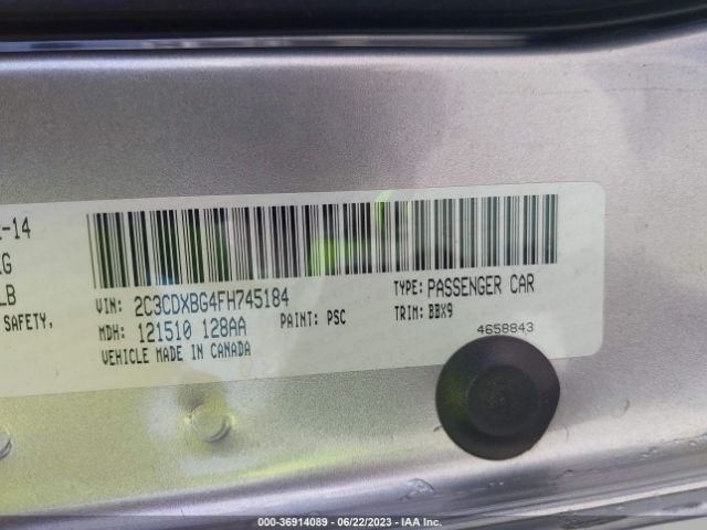 2C3CDXBG4FH745184 Dodge Charger Se